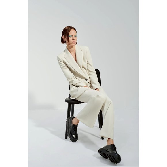 NWT Zara Flowy Pants Trousers Ecru SOLD OUT - Picture 5 of 5